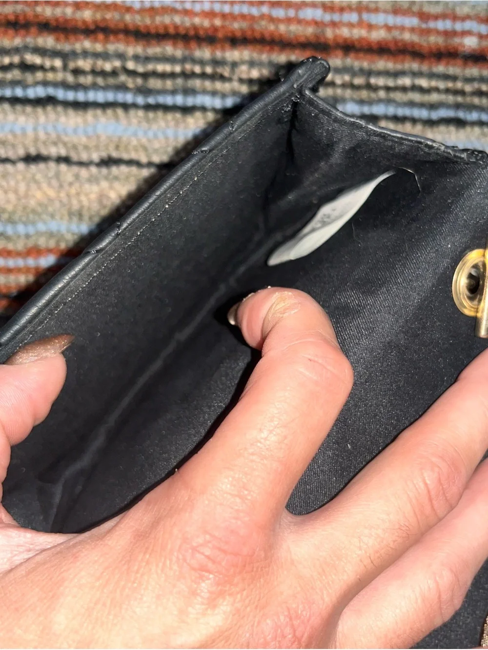 Black Quilted Crossbody Bag with Gold Chain
